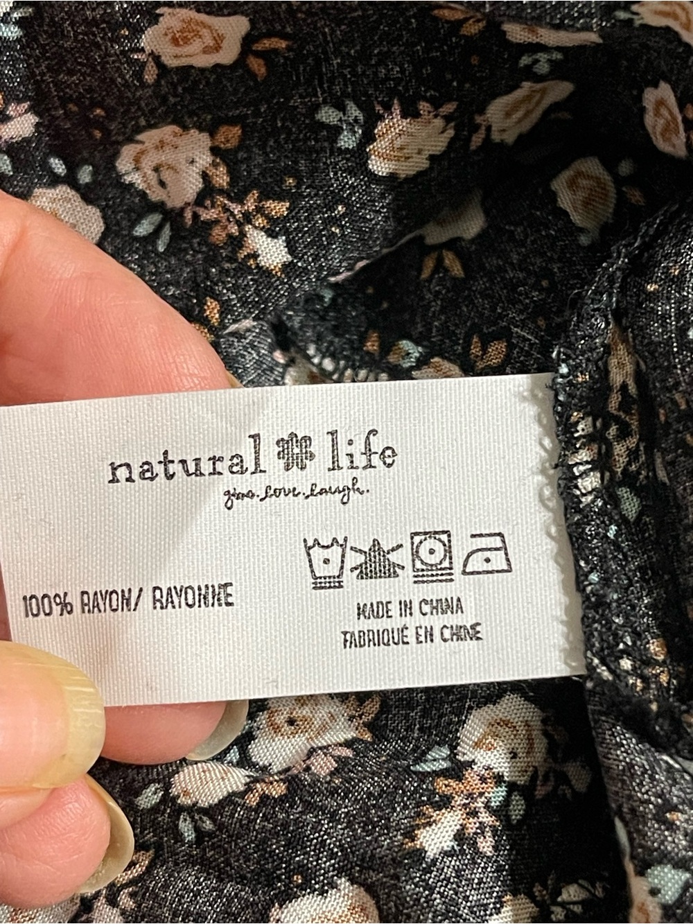 Natural Life Rebecca Midi Dress Floral Black With Cream Roses - Picture 7 of 14